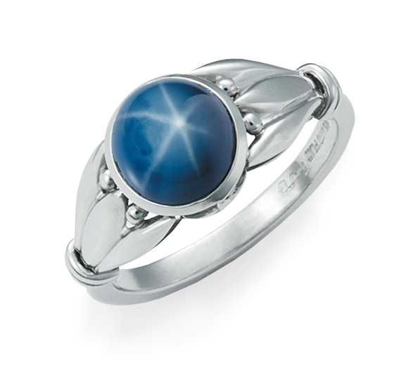 Star Sapphire Papyrus Platinum from The Brown Goldsmiths Signature Ring Collection