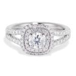 Double Halo Diamond Engagement Ring