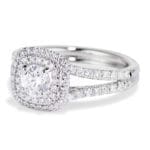 Double cusion shape halo ring