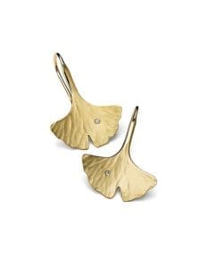 Gold Ginko Leaf Earrings