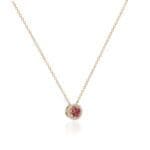Maine Pink Tourmaline Halo Pendant