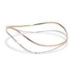 Two tone curvy bangle bracelet