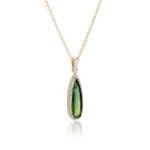Pear Shaped Green Tourmaline Pendant