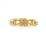 080029 - Engraved Band With Diamond Accents