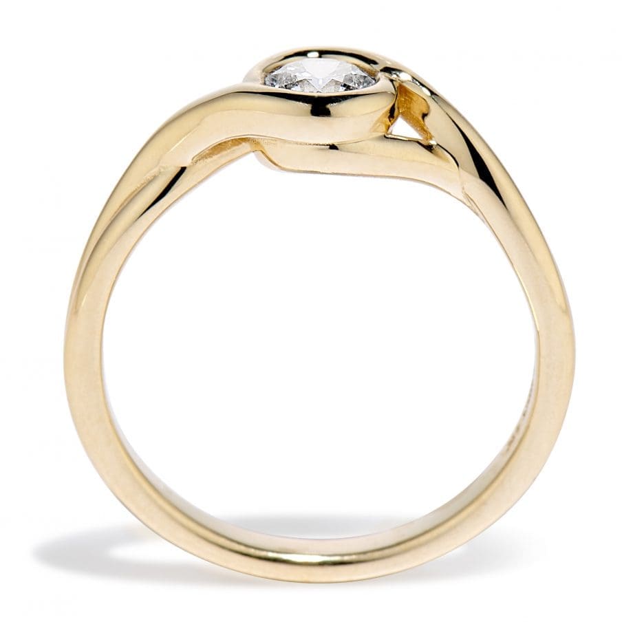 Petite Embrace ring 14k yellow side view 2