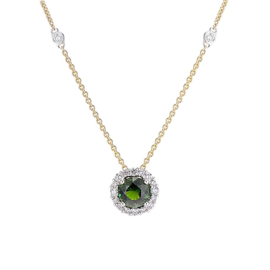 tourmaline necklace with diamonds