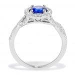Sapphire and Diamond Halo Ring