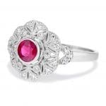Antique Style Ruby and Diamond Ring