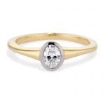 oval diamond two tone ring