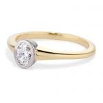 Oval Diamond Two Tone Engagement Ring