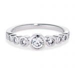 bezel set diamond tapered ring