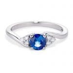 Sapphire and Diamond Bypass Ring