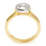 Floating Diamond Ring two tone yellow and white