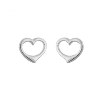 Open Heart Sterling Silver Stud Earrings 265652