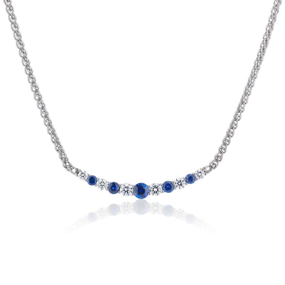 sapphire and diamond smile necklace