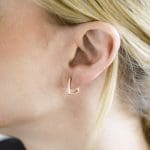 Artichoke tapered hoop earring 14K yellow gold