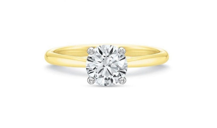 New Aire Solitaire 18k yellow gold and platinum