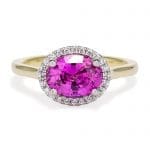 hot pink sapphire two tone ring 120693