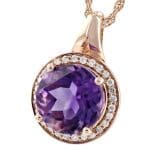 393844 - N7588 - Side - Round Amethyst Gold Necklace