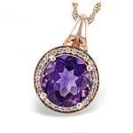 393844 - N7588 - Round Amethyst Gold Necklace