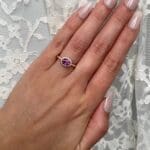 Oval Pink Sapphire Halo Ring