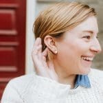 mobius studs with diamonds earrings