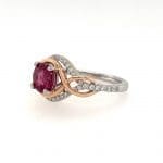 diamond swivel twist tourmaline ring