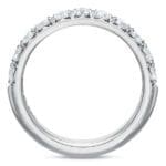 French cut Diamond band flush fit Platinum 0.75cttw 11 rounds 623329_c1 through the finger view