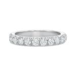 French cut Platinum Diamond band flush fit 0.75cttw 11 rounds 623329_c1 Top view