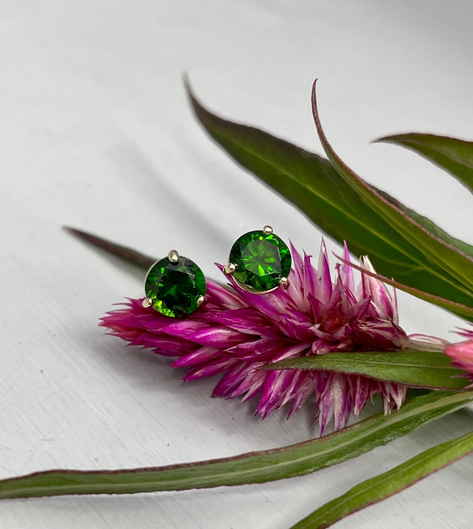 Geminar gems set into earrings