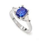 lyric ring Sapphire and diamond in Platinum from The Brown Goldsmiths Signature Ring Collection