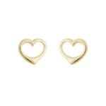 GEF65ZT Open Hearts Post Earrings in Yellow Gold