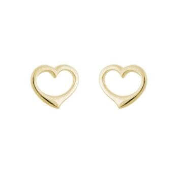 GEF65ZT Open Hearts Post Earrings in Yellow Gold