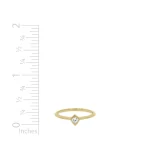 Kite shape diamond ring in 14k yellow gold scale