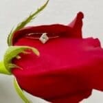 Kite shape diamond ring in 14k yellow gold