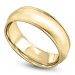 Half Round Wedding Band With Milgrain Edges