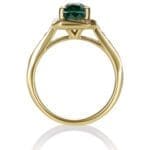 Teal sapphire and gold ring