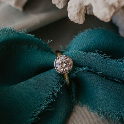 Luna Ring on teal cloth