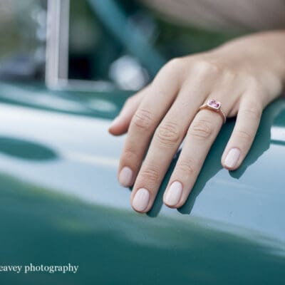 Peach Sapphire teal car