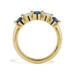 RDG-R-18Y-S/D Diamond and Sapphire Ridge Ring