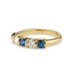 RDG-R-18Y-S/D Diamond and Sapphire Ridge Ring