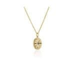 Compass Rose Pendant with Sapphire C-16-P-14Y-1S Yellow Gold