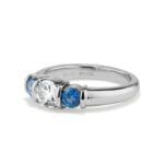 RDG-PT-R-7-D/S Sapphire and Diamond Ridge Ring