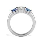 RDG-PT-R-7-D/S Sapphire and Diamond Ridge Ring