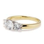 N0016SMA075RD14K Three Stone Two Tone Engagement Ring