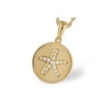 Diamond Sea Star Necklace N8458 14k yellow gold and diamonds