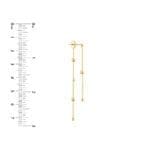 Front & Back Dangle Earrings with ruler for scale