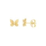 Butterfly Stud earrings 14k yellow gold