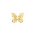 Butterfly Stud earrings 14k yellow gold close up