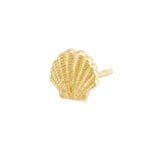 Seashell Stud earrings 14k yellow gold close up